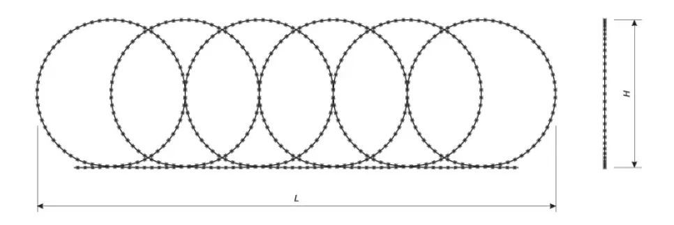 Drawing of flat concertina