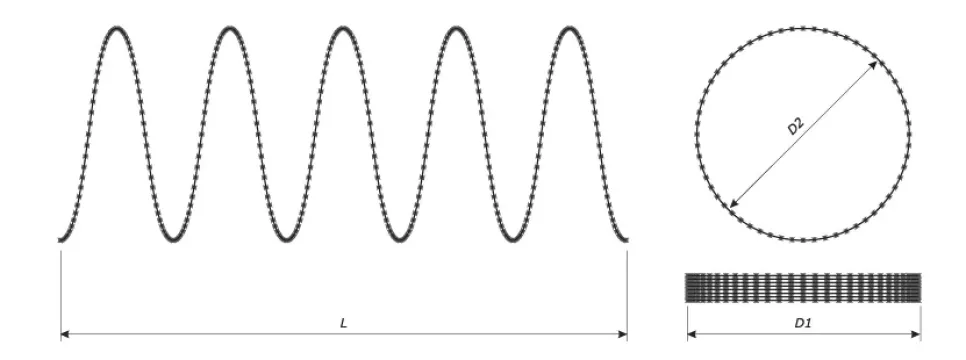 Drawing of a single coil barrier